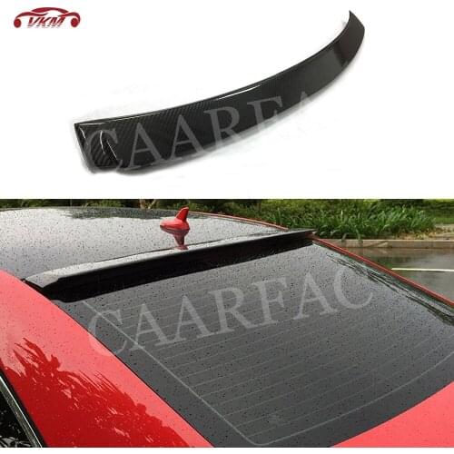 Carbon Fiber/FRP black Rear Roof Spoiler Wings for Audi A3 S3 Sedan 4 Door 2014 - 2018 FRP Back Window Trim sticker Car Styling