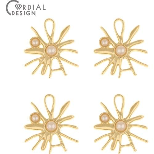 Cordial Design 100Pcs 20*23MM Earrings Accessories/Earrings Pendants/Starfish Shape/Imitation Pearl/Jewelry Findings Components