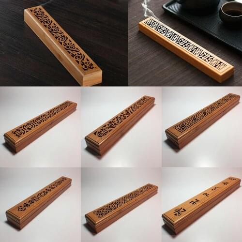 Bamboo Wood Incense Burners Incense Stick Holder Ash Burner Wooden Incense holder Burner Joss insence burner Decoration for home