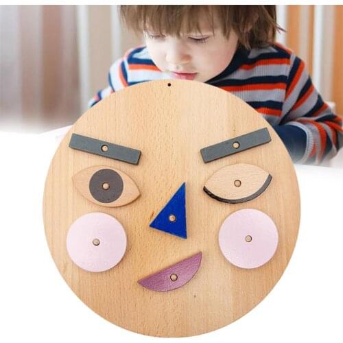 Wooden Face-Changing Expression Puzzles Hand-made Jigsaw Toys Funny Building Block Puzzles great for kids early leraning