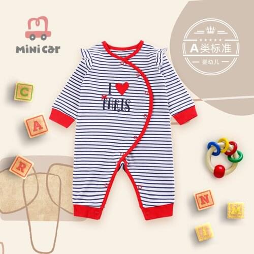 Newborn babys one-piece Romper baby pure cotton creeper suit girl baby spring and autumn long sleeve warm clothes