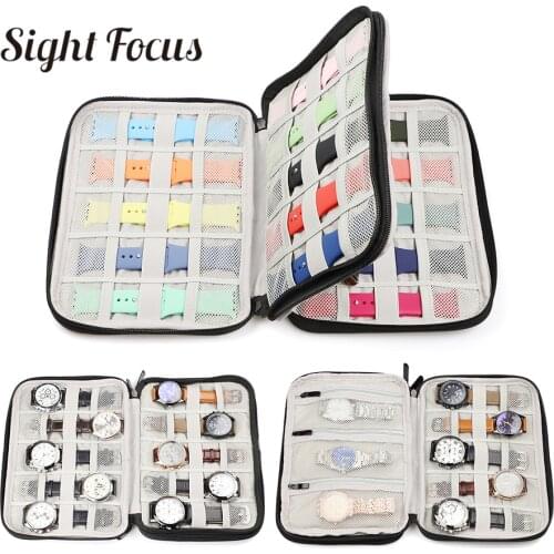 18 Slots Travel Watch Organizer Watch Box Case Watch Holder Watchband Storage Case for Apple Samsung Suunto Watch band Strap Box