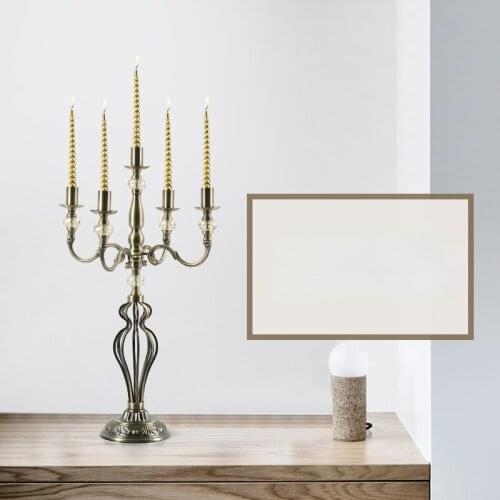 European Metal Candle Holder Glod Romantic Vintage Wedding Table Dinner Candelabros Living Room Bougeoir Home Decor New BS60CH