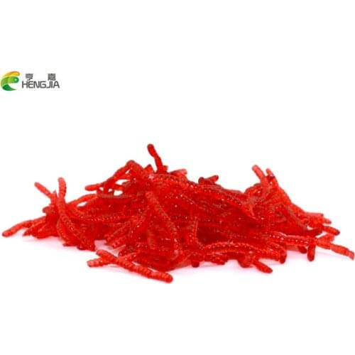 Hot sale 150Pcs/lot 3cm Simulation Earthworm red Worms Artificial Fishing Lure Tackle Soft Bait Lifelike Fishy Smell Lures Red