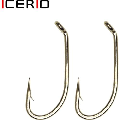 ICERIO 500PCS Fly Tying Hook Dry Wet Nymph Pupae Larvae Caddis Flies Fishing Hook