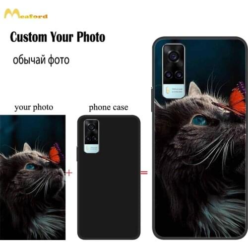Customized DIY Phone Case For Vivo Y31 2021 Case For Vivo Y50 Y30 Y20 Y19 Y17 Y15 Y12 Y11 2019 V17 V11 Pro Y7S Black TPU Cover