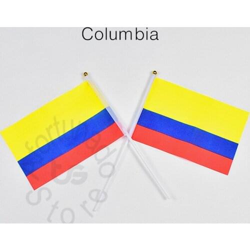 Colombia 14*21cm 10piece flag Banner Hanging flag Home Decoration flag Lattice Racing Game flag