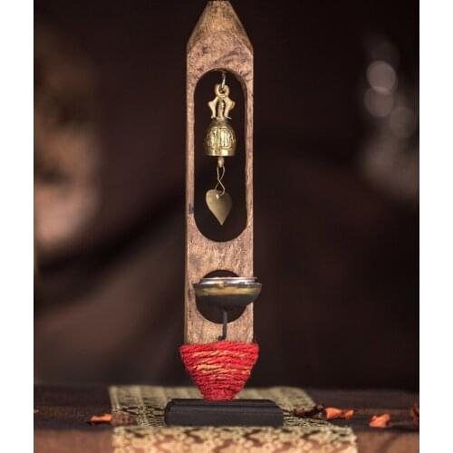 Furniture Handmade Candle Holder Teak Decoration Hotel Dining-Table Decoration Candlestick Ornament