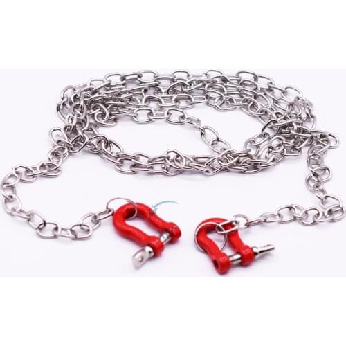 Metal Alloy U Shape Trailer Tow Shackle Chain for 1/10 RC Rock Crawler Axial SCX10 D90 CC01 TRX-4 TRX4 Accessory