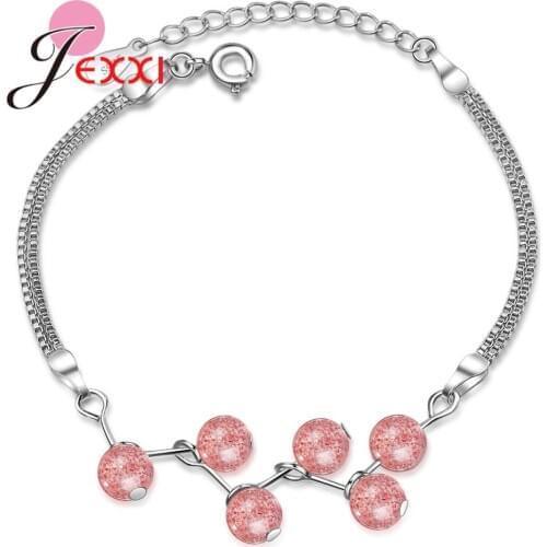 Fashion Women Strawberry Crystal Pulseras Bracelets For Women Handmade Jewelry High Quality Bijoux Top Quality