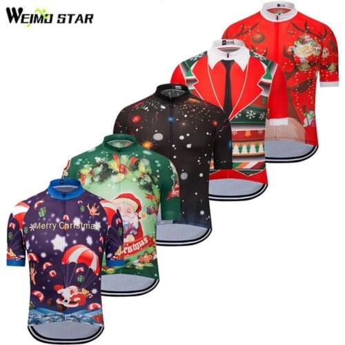 Cycling Jersey WEIMOSTAR Men Cycling Clothing Merry Christmas jersey roupa ciclismo Cycling Wear Bicycle Clothes Tops
