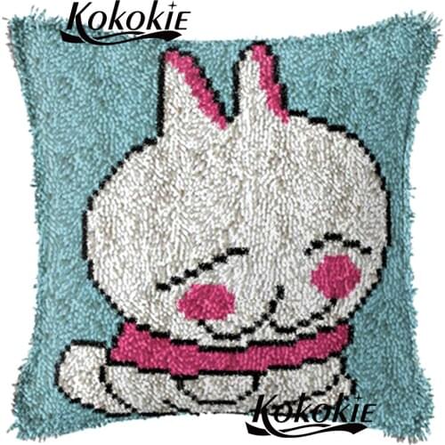 Crocheting Rug Kits Yarn cross stitch sets sale latch hook embroidery needlework sets 3d carpet tools printed cartoon cushion
