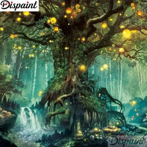 Dispaint Full Square/Round Drill 5D DIY Diamond Painting "Cartoon Tree scenery" 3D Embroidery Cross Stitch 5D Home Decor A11229