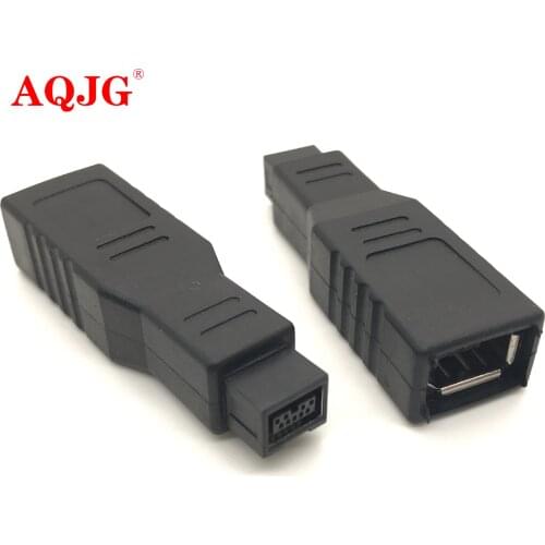 Newest Hot Model 1394 9 Pin Male to 6 Pin Female Connector Fire Wire 800 to 400 Adapter Converter 6P to 9P Cable Connecter