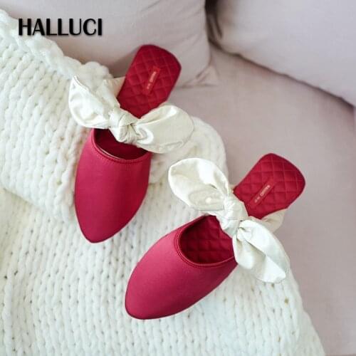 New Japanese fashion Bow peep toe home slippers women Sandals kawaii Slip On shoes women bedroom slippers flip flops TX22006