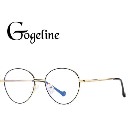 Computer Glasses Anti Blue Ray Glasses Round Blocking Glasses Optical Eye Spectacle UV Blocking Gaming Filter Alloy Frame