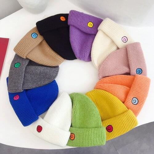 Solid Unisex Beanie New Candy Colors Winter Hat Knitted Hat Warm Soft Trendy Hat Kpop Style Wool Beanie Elegant All-match Hat
