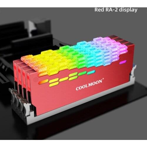 COOLMOON RA-2 RAM Memory Bank Heat Sink Cooler ARGB Colorful Flashing Heat Spreader For PC Desktop Computer Accessories