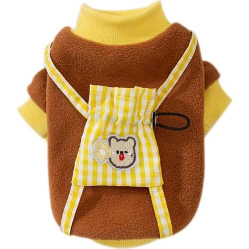 Autumn Dog Clothes Cute Sweater For Small Dogs Teddy Chihuahua kitten Pets Cute Twill Satchel Sweatershirt Puppy Warm Clothing