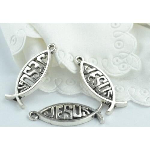 20pcs Charms fish metal handmade Craft pendant making fit,Vintage Tibetan Silver ,DIY for bracelet necklace 27*10*2mm D731