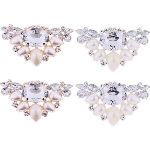 Prettyia Bridal Women Fashion Rhinestone Crystal Shoe Charms Clips Buckle 4x