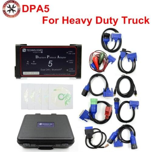 Professional Diagnostic Tool Multi-language DPA 5 Dearborn Portocol Adapter Support 5 Heavy Duty Truck Scanner Without Bluetooth