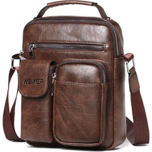 Vintage Style Men Tote Shoulder Bags PU Handbag Brand Men Messenger Bag Large Capacity Male Crossbody Shoulder Bags For Men