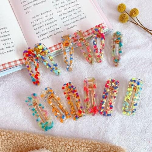 1pcs Women Colorful Acrylic Hollow Waterdrop Shape Hair Clips Girls Acetate Hairpins Barrettes for Girls Gift Hair Styling Tools