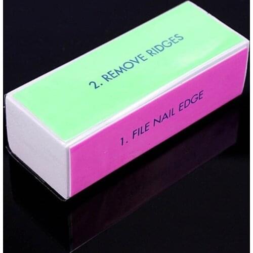 2Pcs Professional Nail File 4 Sides Sponge Nail Buffer Nail Polishing Sanding Block Colorful For Manicure Nail Art Tools