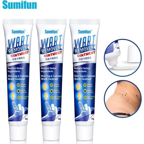 3pcs Sumifun Wart Remover Cream Herbal Antibacterial Ointment Foot Corn Skin Tag Remover Thorn Pain Relief Medical Plaster D3764