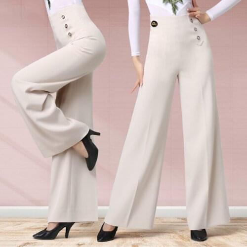 New Style Latin Dance Pants Standard Dancing Ballroom Competition High Waist Dance Practice Clothes Fashion Summer Pants DQS4651