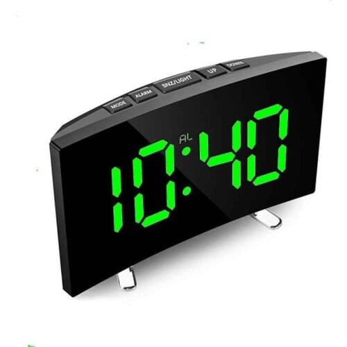 1Set LED Mirror Alarm Clock LED Digital Alarm Clock Mirror Display Temperature Snooze Table USB Clock Home Decor