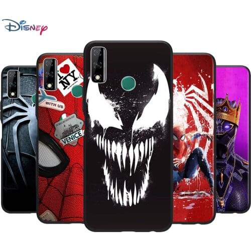 Black Soft Marvel Venom Spiderman For Huawei Y9S Y6S Y8S Y9A Y7A Y8P Y7P Y5P Y6P Y7 Y6 Pro Prime 2020 2019 Phone Case