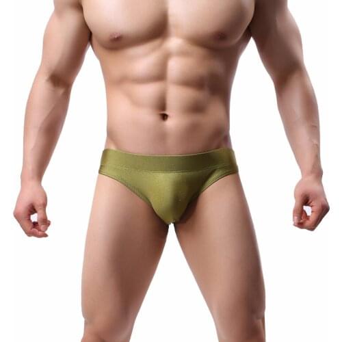 Men Nylon Underwear Briefs Sexy Low Cut Comfortable Breathe Freely Pure Color