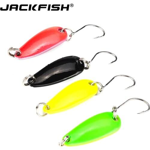 JACKFISH 4pcs/set 5CM 3G Mini Metal Spoon Fishing Lure Hard Bait Fishing Tackle Crankbait Jig Swimbait artificial bait