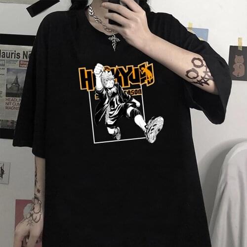 Anime Printing Tshirt Haikyuu Hinata Shoyo Tshirt Loose Men Women Clothes