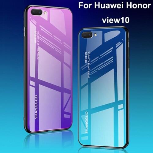 Gradient Phone Case For Huawei Honor view10 Case Soft Dual Silicone Cover + Hard Plastic Fundas For Honor view 10 cases Coque