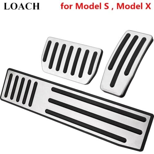Car Interior Pedal Footrest Brake Fuel Accelerator Pedals for Tesla Model S Model X Aluminium Foot Rest Gas Cover Trim Pad Mats