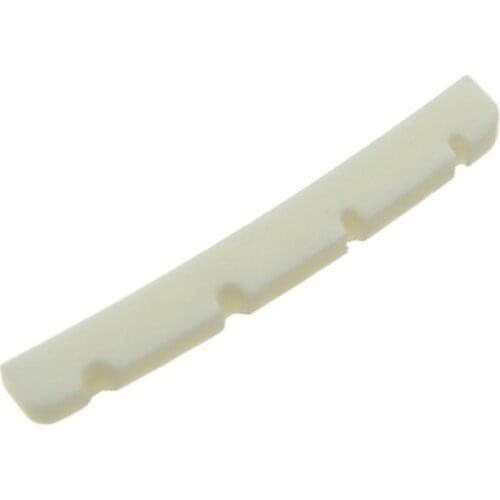 KAISH 42mm Pure Bone Nut Curved Bottom Slotted 4 String Bass Guitar Bone Nut 42x3.2