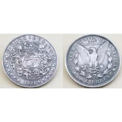 Hobo Coin_1921-D Morgan Dollar COIN COPY COIN