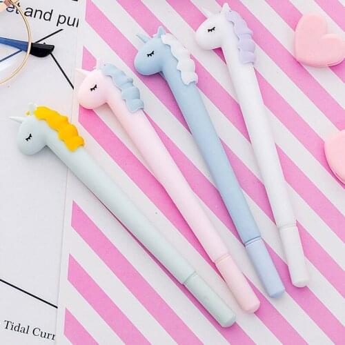 Creative Unicorn Macaron Gel Pen Cute Kawaii Signature Pen Escolar Papelaria For Office School Writing Supplies Stationery Gift