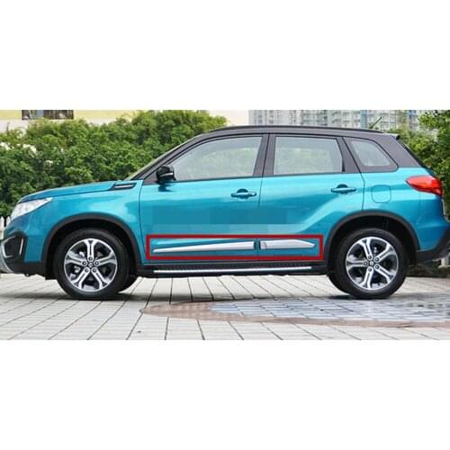 ABS Side Door Body Molding Cover Trim Protection Decoration 4 pcs / set Accessories Fit For Suzuki Vitara 2016 2017