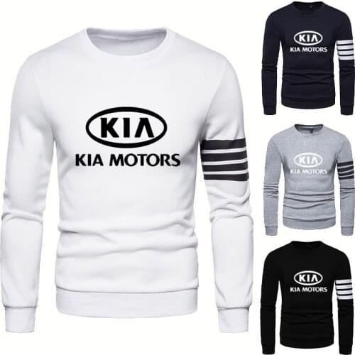 Fashion Trend New Mens Sweatshirt KIA Car Logo Spring Autumn Casual Splicing Mens pullover Cotton High Quality Mens hoodie