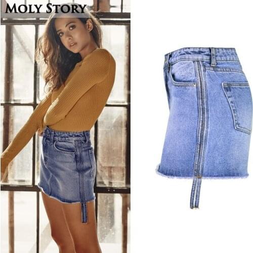 Джинсовые юбки-карандаши Moly Story China At AliExpress