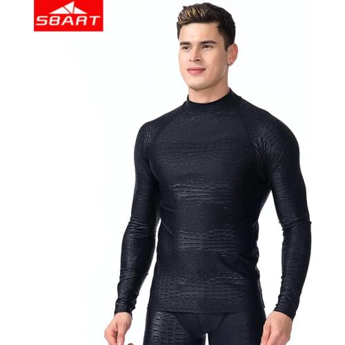 SBART Men Sharkskin Lycra Snorkeling Wet Suits Tops Long/Short Sleeve Anti-UV Swimming Surfing Scuba Diving Snorkeling Wet Suits