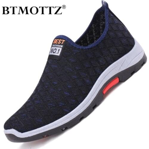 Summer Mesh Men Casual Shoes Breathable Slip on Mens Loafers Lightweight Sneakers Men Non-slip Walking Shoes Zapatillas Hombre
