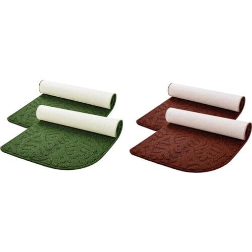 2-Pack Indoor Doormat, Non-Slip Front Door Rug, Durable Printed Kitchen Rug, 1/4 Round Corner Design Entrance