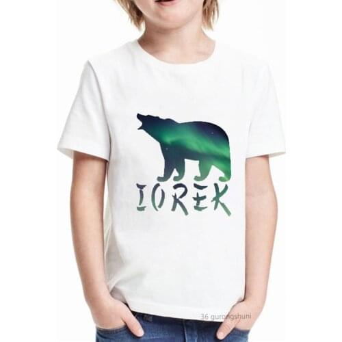 New His Dark Materials Bear Animals Clothes Graphic Print Boys T Shirts Kids Clothes Harajuku Vogue T-Shirts Children Clothing