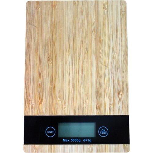 New Bamboo Kitchen Scales 5000g/1g 5kg Food Diet Postal Kitchen Balance Measuring Weighing Scales LCD Electronic Scales