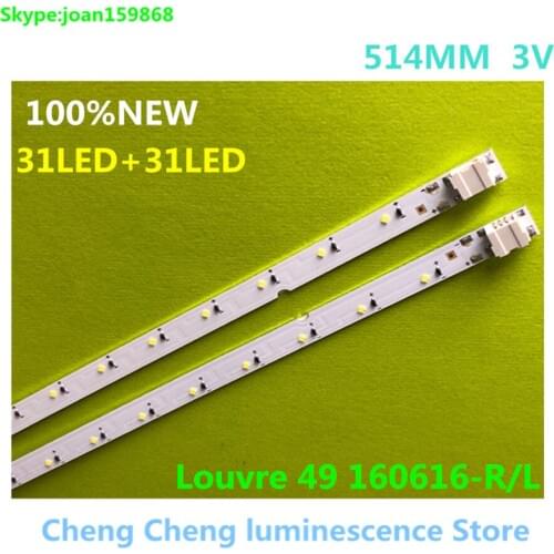 New 5set=10 PCS 31LED 515mm LED backlight strip for Sam sung Louvre 49 160628 R L Diamond BN96-4659A 4660A BN95-03721A UE49K5100